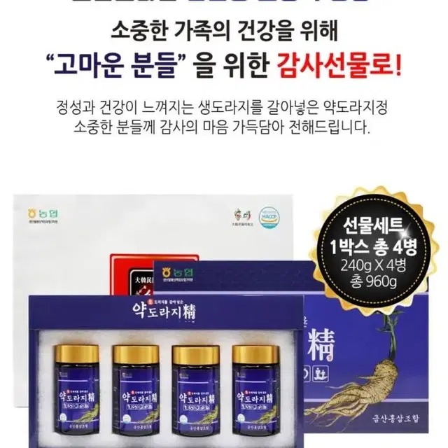 농협 도라지청 240g 4병세트